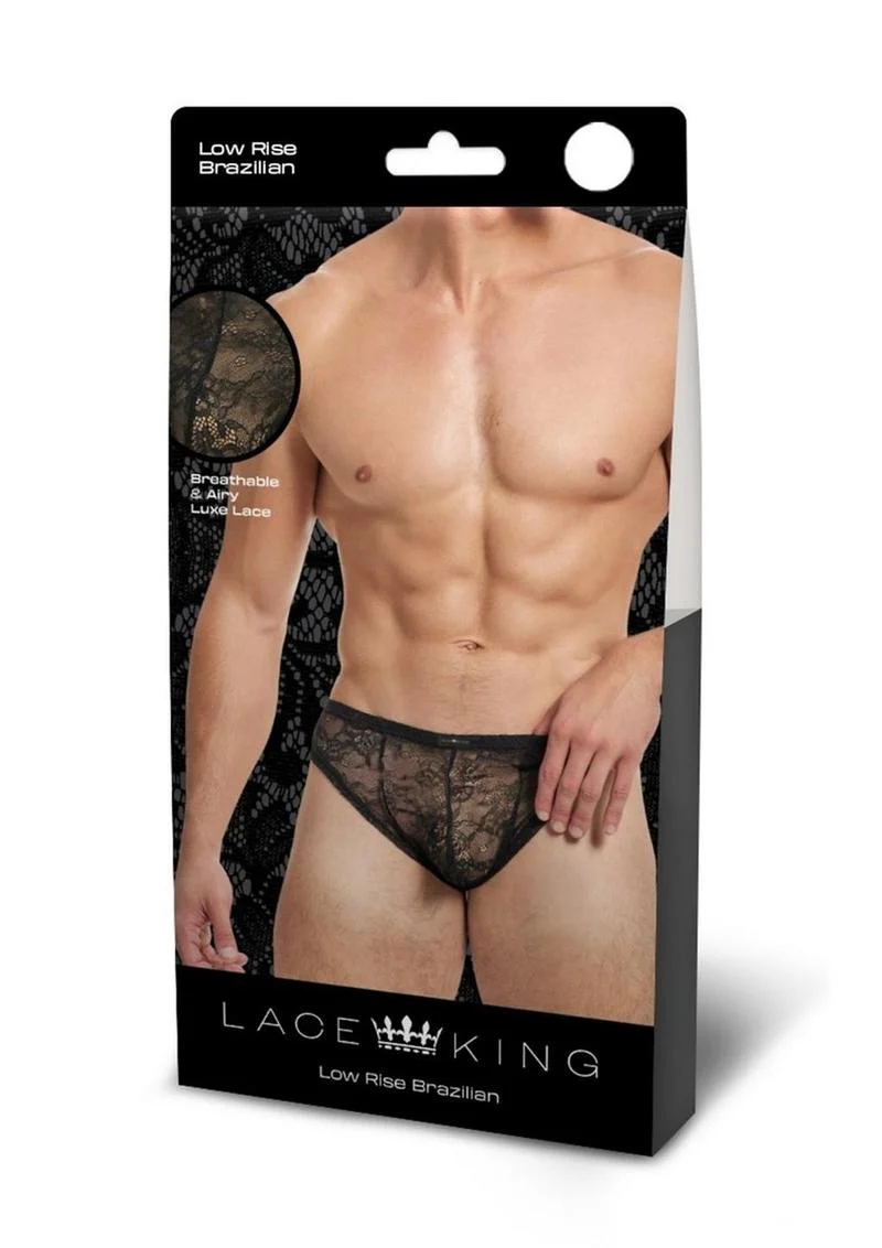 Lace King Low Rise Brazilian Brief Sheer Lace Elegance for Men - Image 14