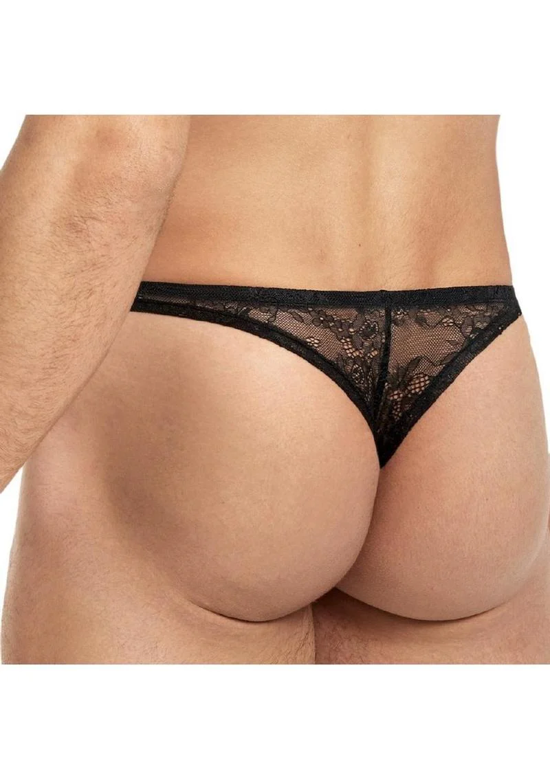 Lace King Low Rise Brazilian Brief Sheer Lace Elegance for Men - Image 2