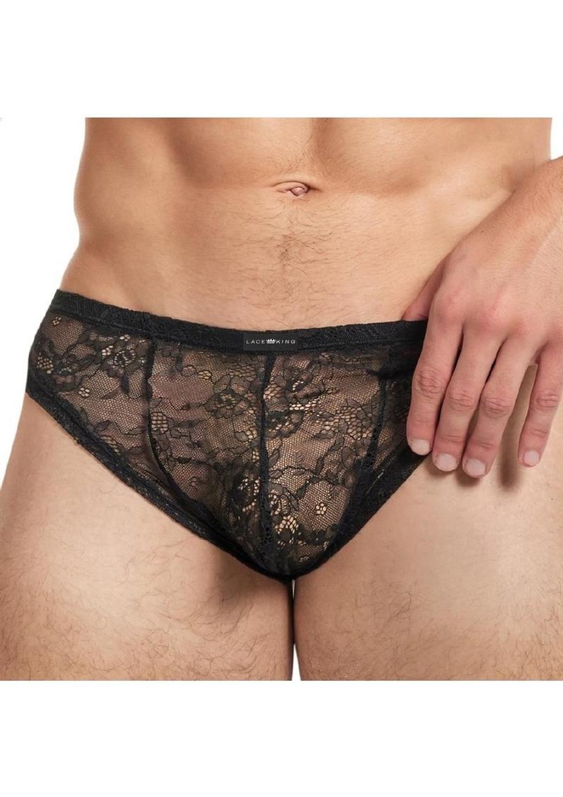 Lace King Low Rise Brazilian Brief Sheer Lace Elegance for Men - Image 9