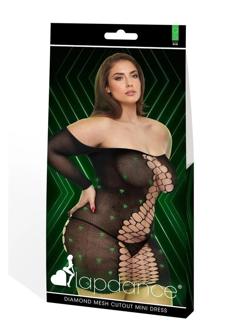 Lapdance Diamond Mesh Cutout Dress - Image 3