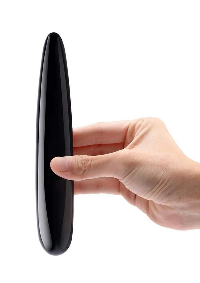 Le Crystal Slim Wand Obsidian Pleasure Tool With Silicone Ring - Image 3