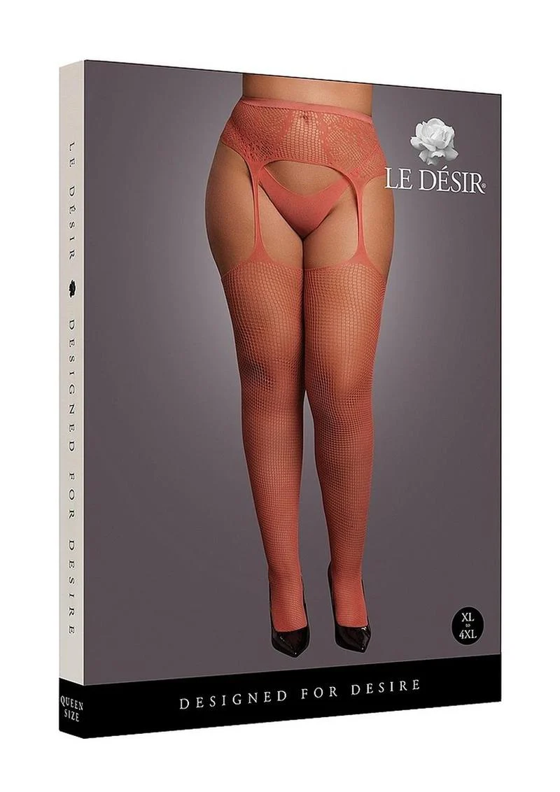 Le Désir Fishnet and Lace Garterbelt Stocking - Image 4