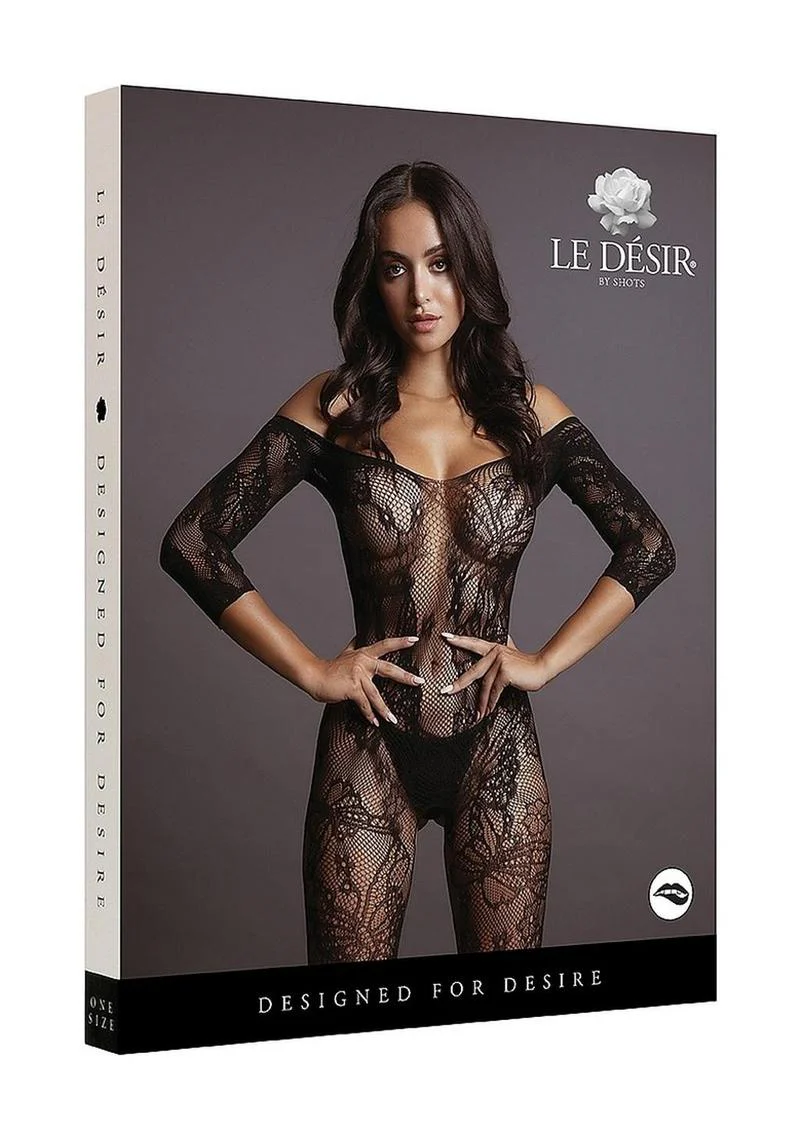 Le Desir Lace Sleeved Bodystocking - Image 5