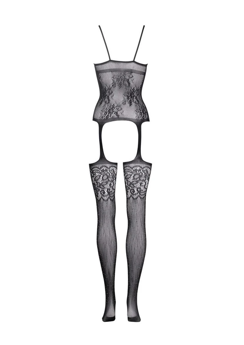 Le Desir Suspender Rhinestone Bodystocking - Image 3