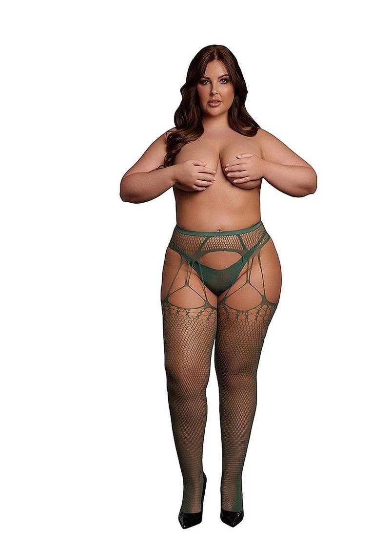 Le Désir Shredded Suspender Pantyhose One Size - Image 13