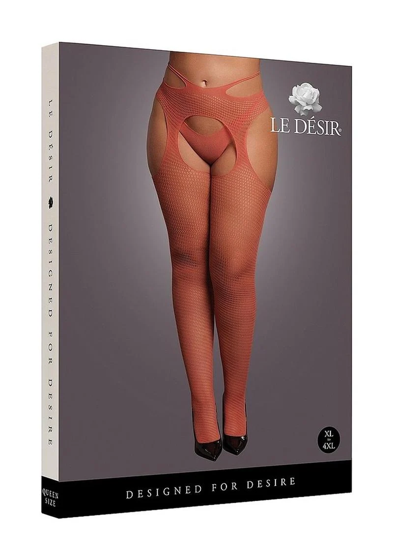 Le Désir Strappy Waist Suspender Pantyhose - Image 4