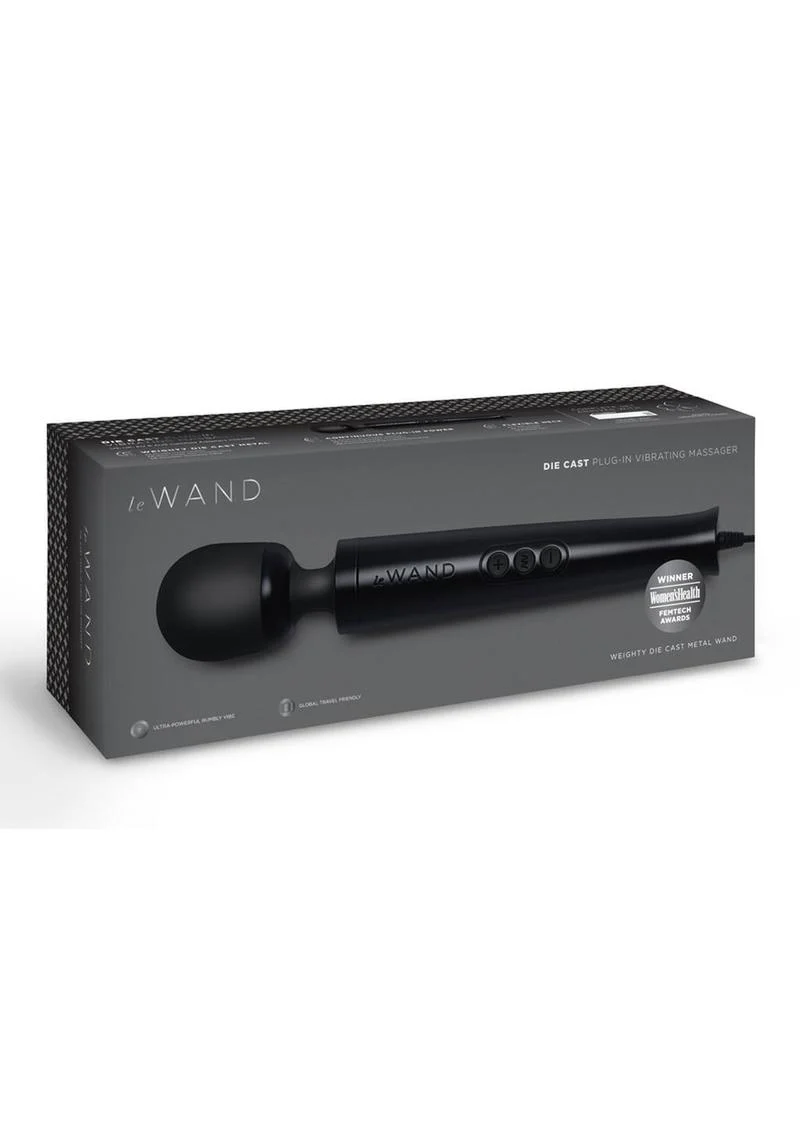 Le Wand Die Cast Plug-in Vibrating Massager – Black - Image 4