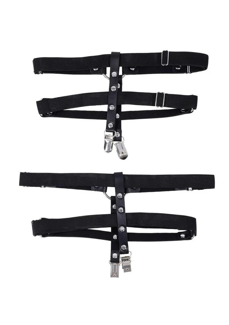 Leather Shadow Garters with Adjustable Straps - Image 3