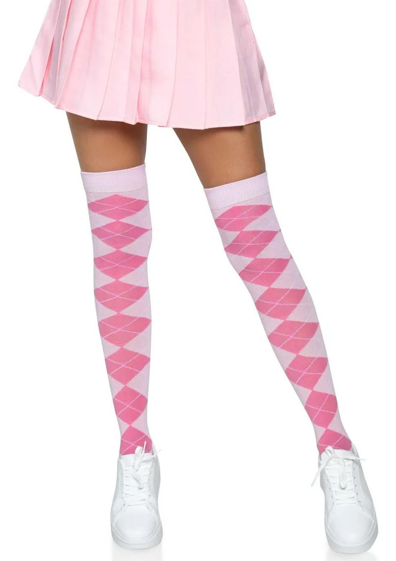 Leg Avenue Argyle Knit Over The Knee Socks - Image 10