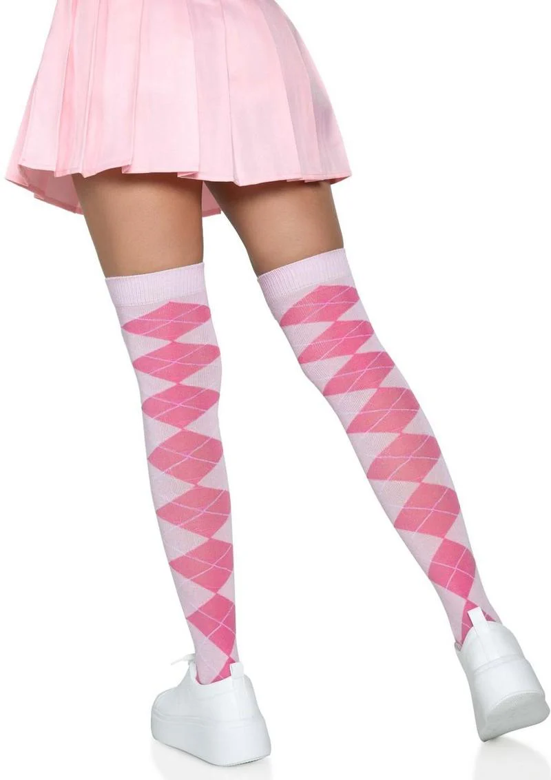 Leg Avenue Argyle Knit Over The Knee Socks - Image 11