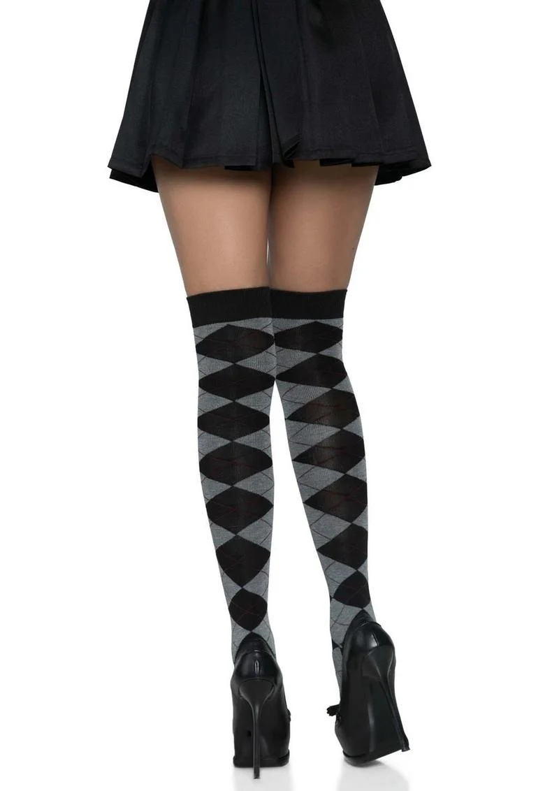 Leg Avenue Argyle Knit Over The Knee Socks - Image 5