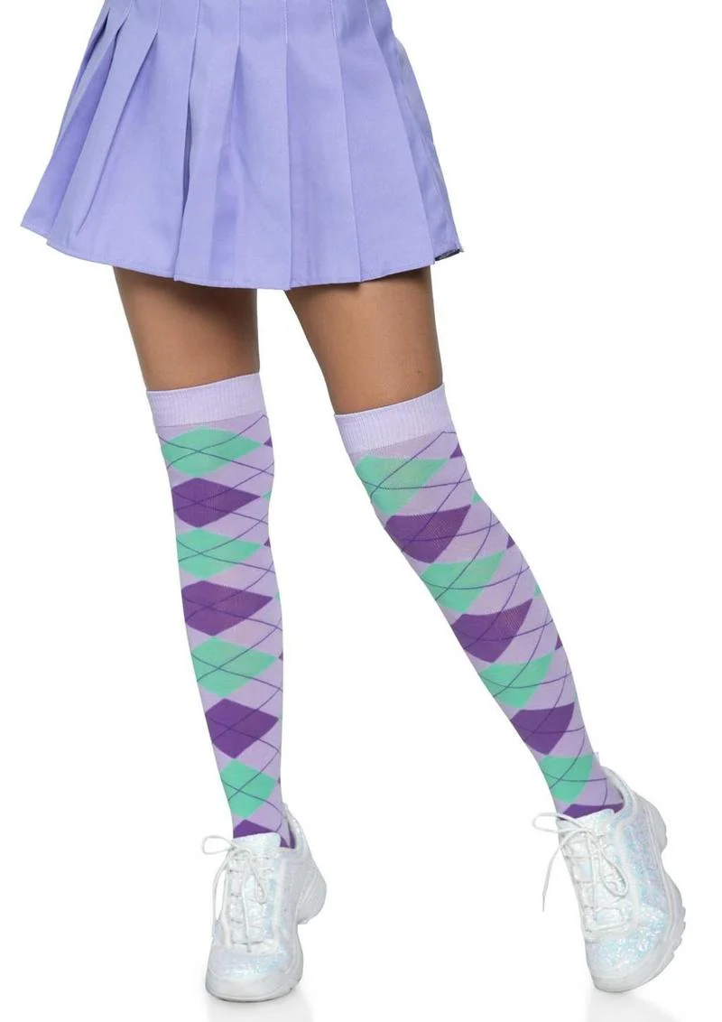 Leg Avenue Argyle Knit Over The Knee Socks - Image 7