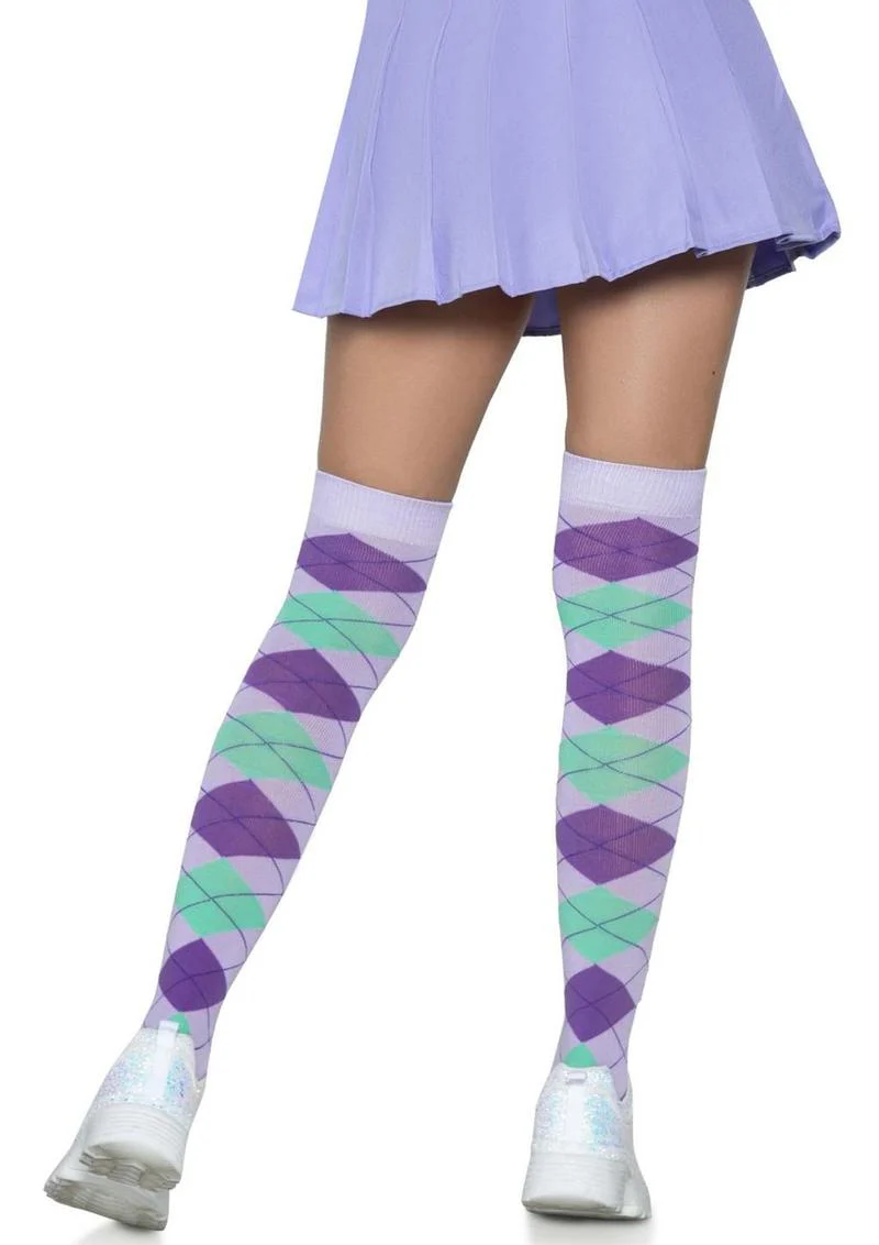 Leg Avenue Argyle Knit Over The Knee Socks - Image 8