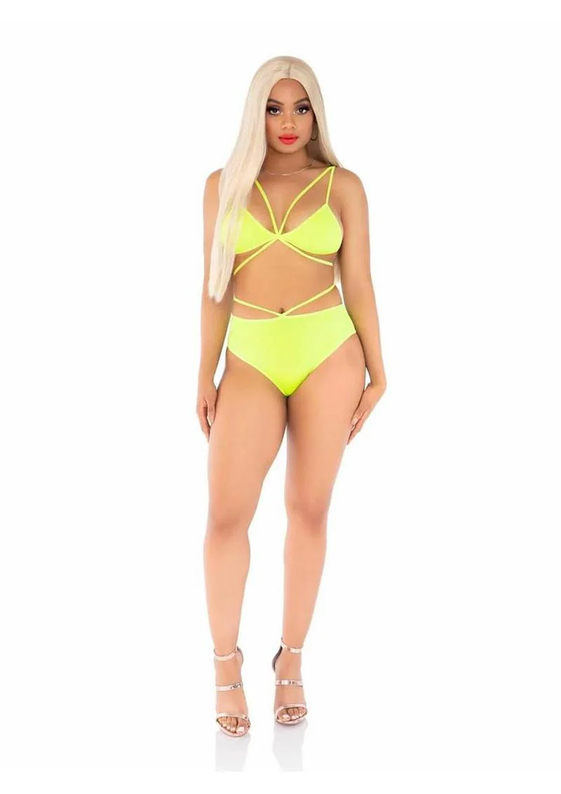 Leg Avenue Cage Strap Bra Top and Brazilian Briefs - Image 3