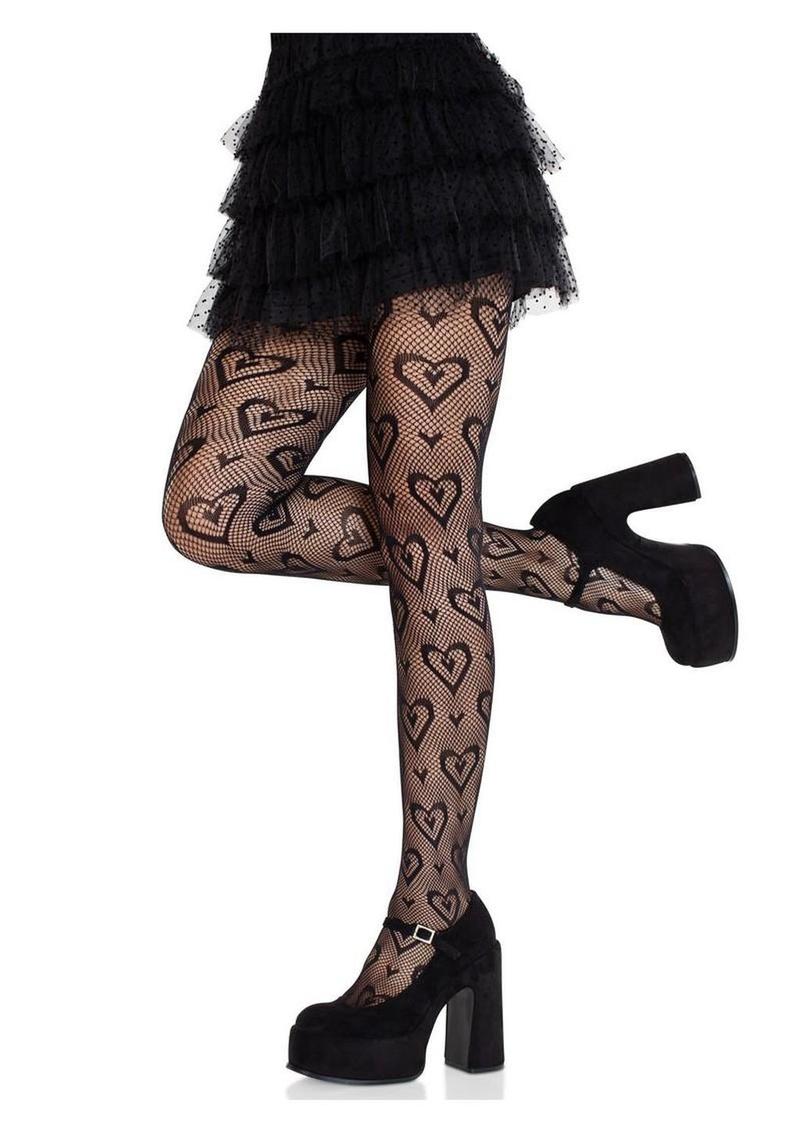 Leg Avenue Double Heart Net Tights - Image 2