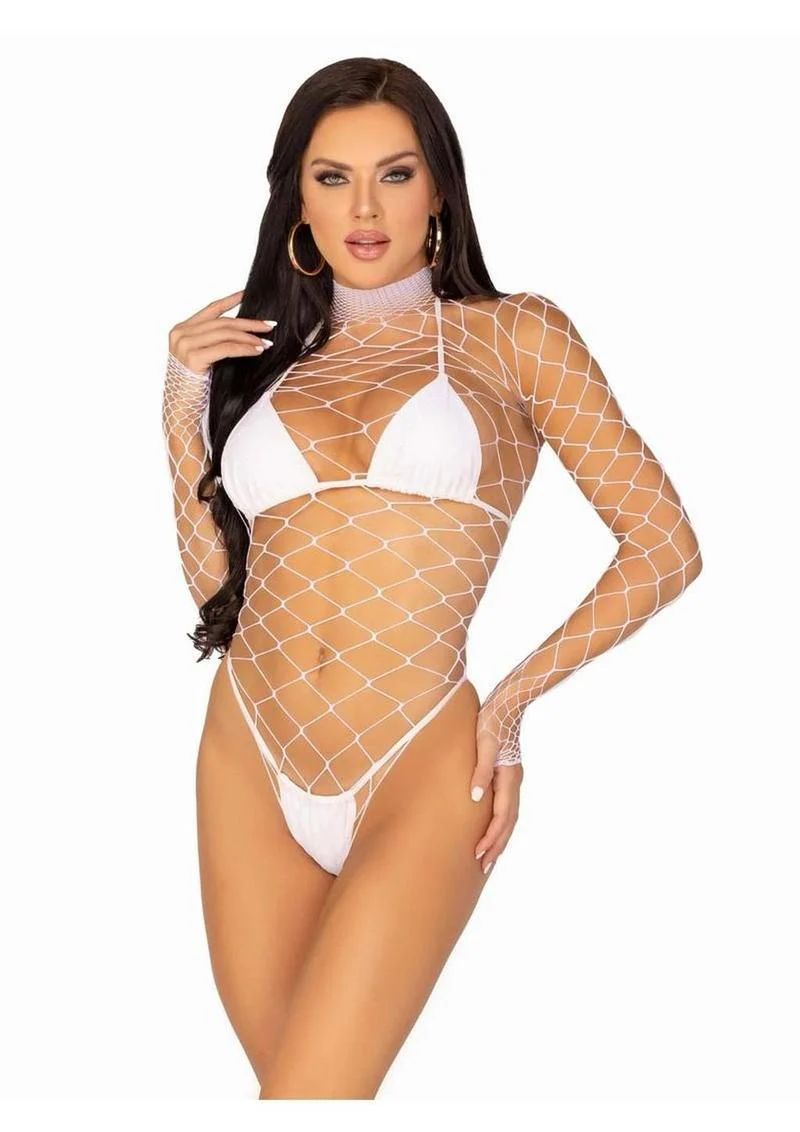 LEG AVENUE Fence Net Snap Crotch Bodysuit - Image 13