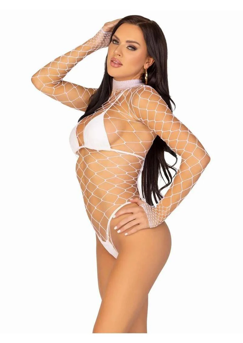 LEG AVENUE Fence Net Snap Crotch Bodysuit - Image 15