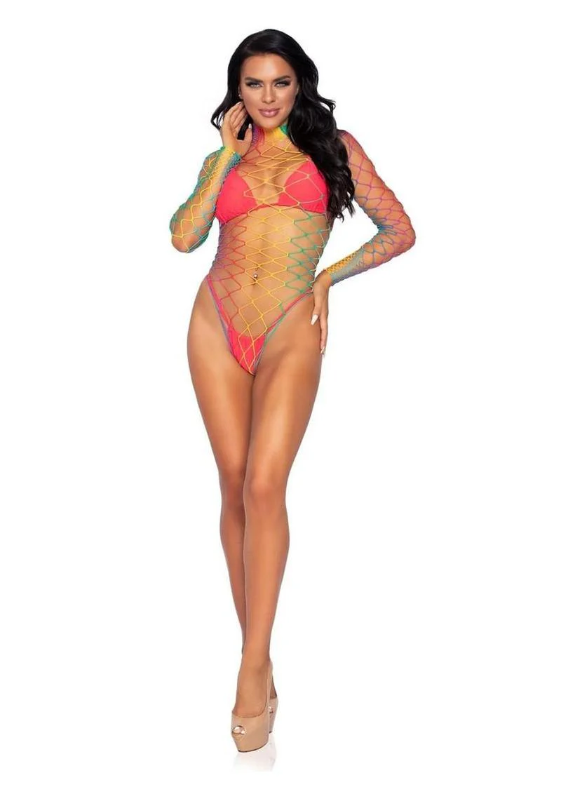 LEG AVENUE Fence Net Snap Crotch Bodysuit - Image 8
