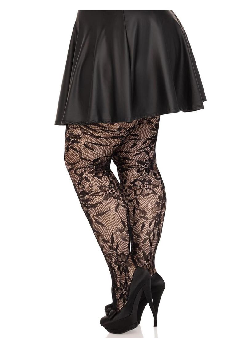 Leg Avenue Floral Lace Tights For Comfortable Fit - Image 2