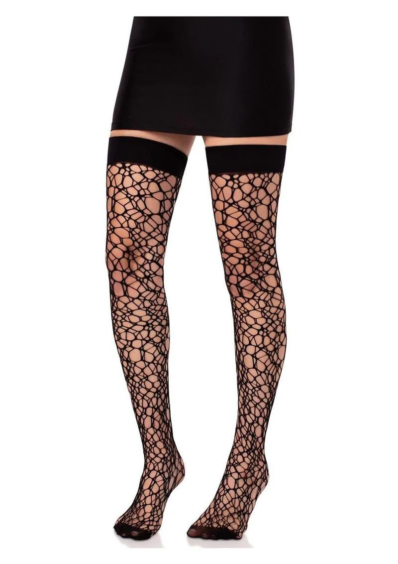 Leg Avenue Fractured Net Thigh Highs - Image 4