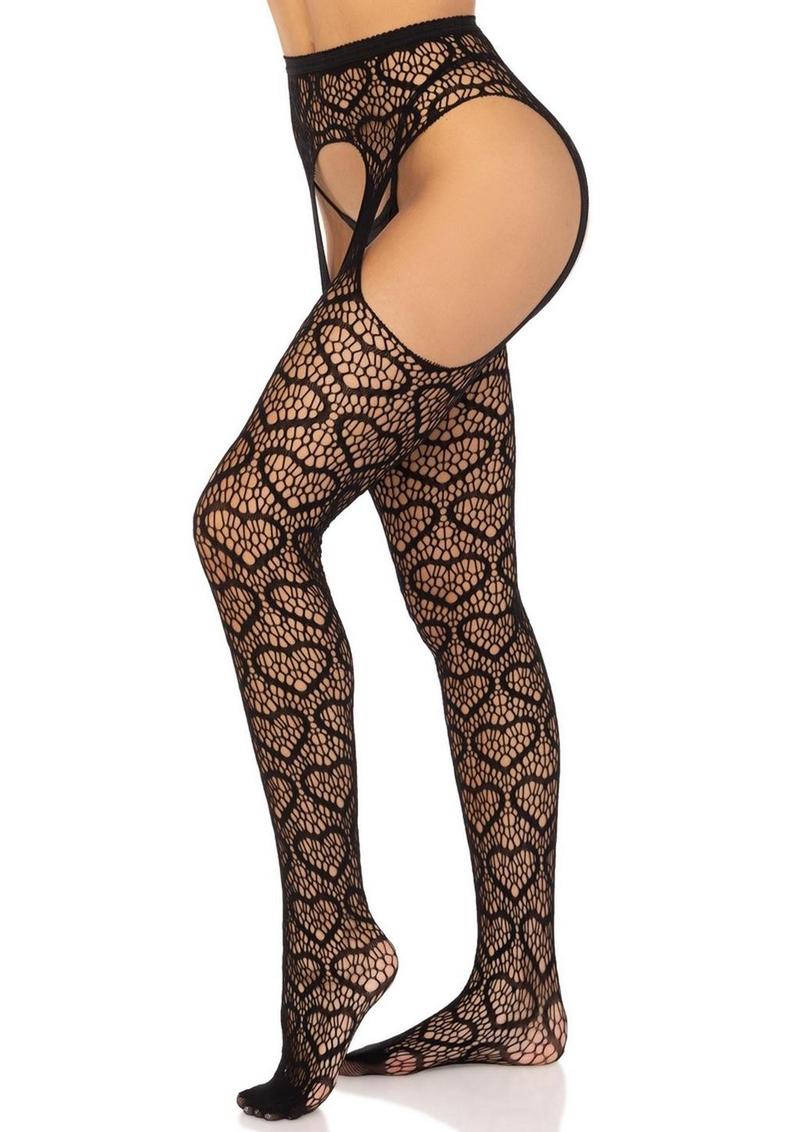 Leg Avenue Heart Suspender Hose - Image 2
