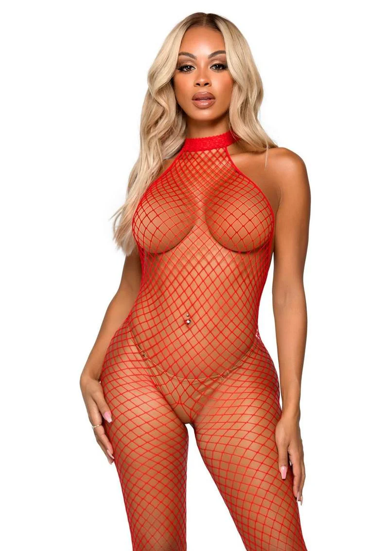 Leg Avenue Industrial Net Racer Neck Backless Bodystocking - Image 4