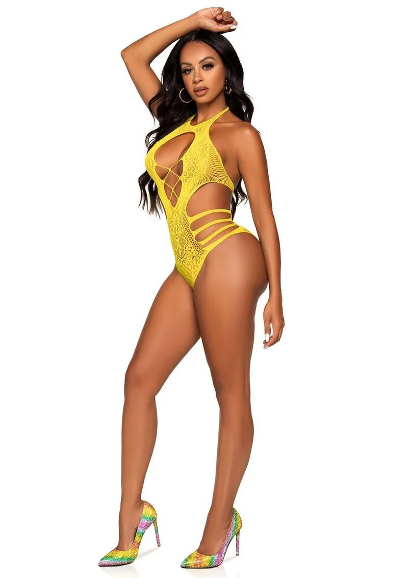 Leg Avenue Lace Cut Out Strappy Bodysuit - Image 12