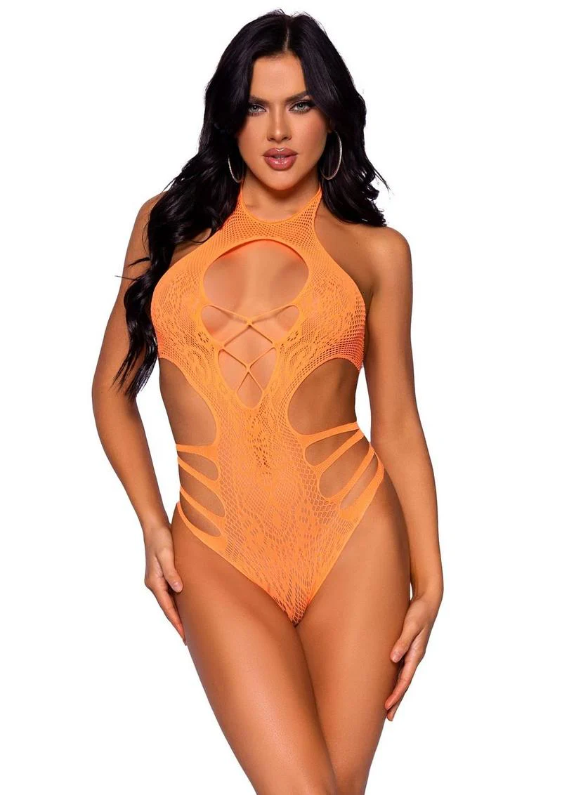 Leg Avenue Lace Cut Out Strappy Bodysuit - Image 4