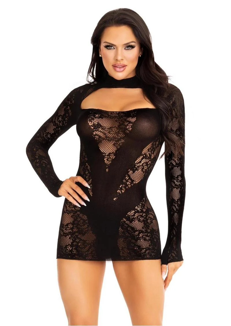 Leg Avenue Lace Keyhole Mini Dress - Image 4