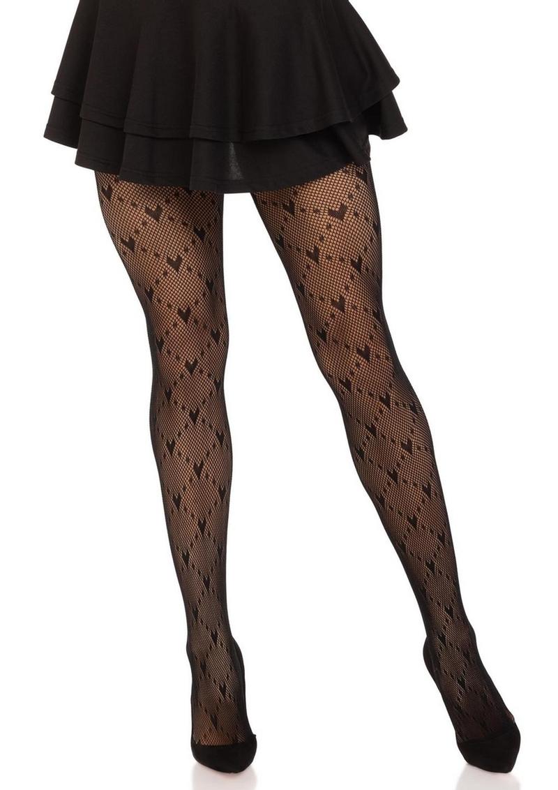 Leg Avenue Love Struck Heart Net Tights - Image 7