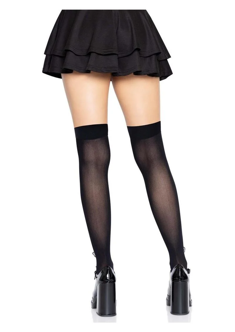 Leg Avenue Opaque Net Butterfly Applique Thigh Highs - Image 4