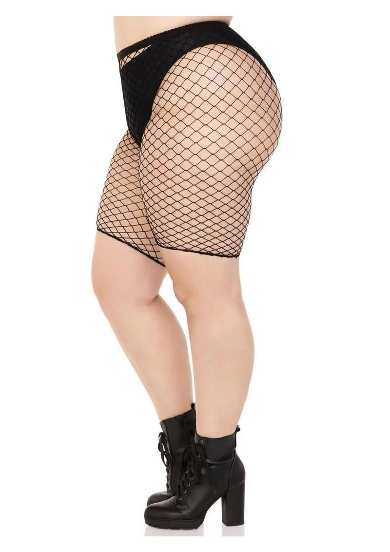 Leg Avenue Plus Size Industrial Net Biker Shorts - 1x-2x - Image 3