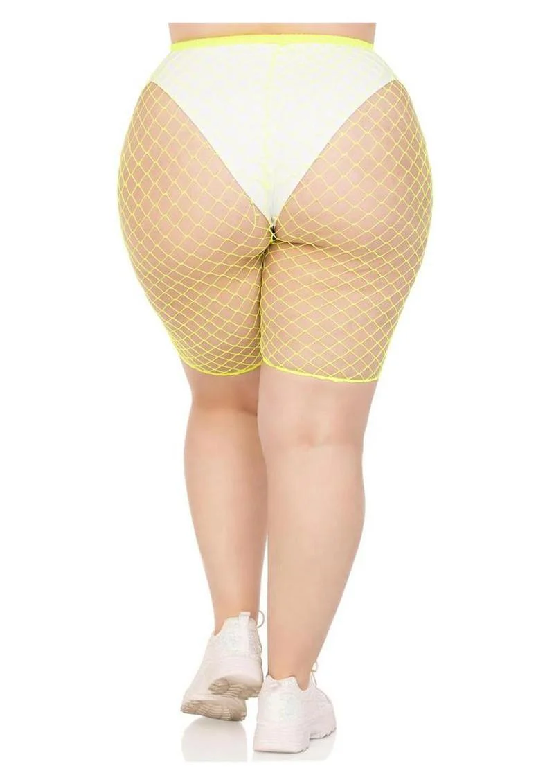 Leg Avenue Plus Size Industrial Net Biker Shorts - 1x-2x - Image 9