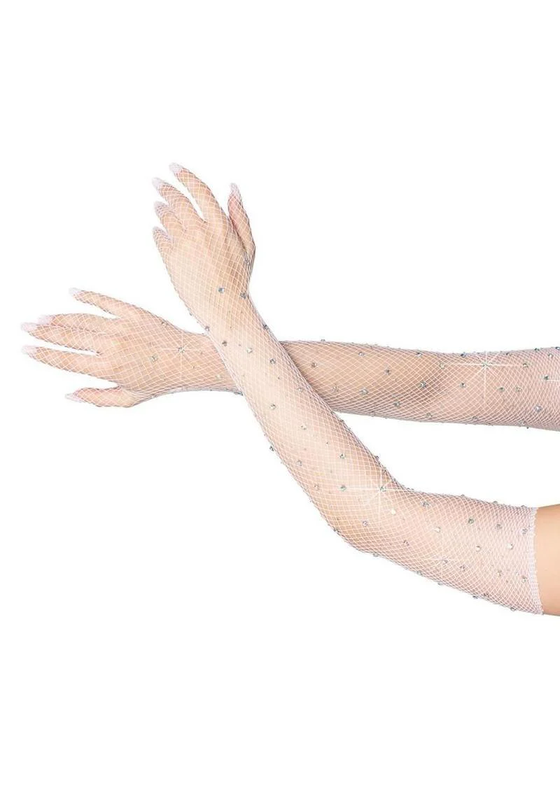 Leg Avenue Rhinestone Fishnet Gloves