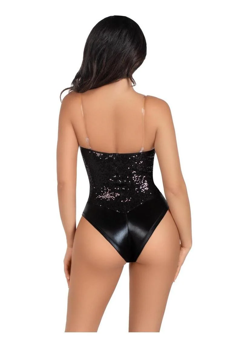 Leg Avenue Sequin Boned Snap Crotch Bodysuit - Image 11