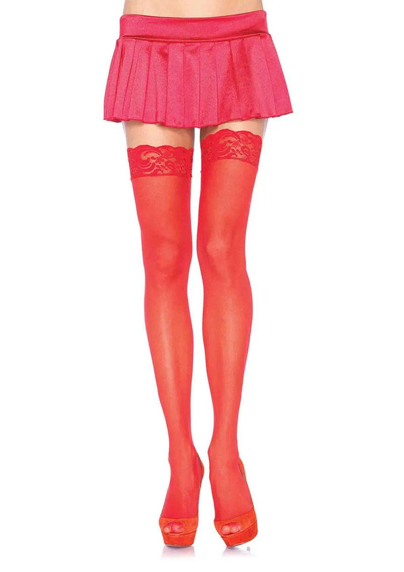 Leg Avenue Sheer Nylon Thigh High Top - Image 2
