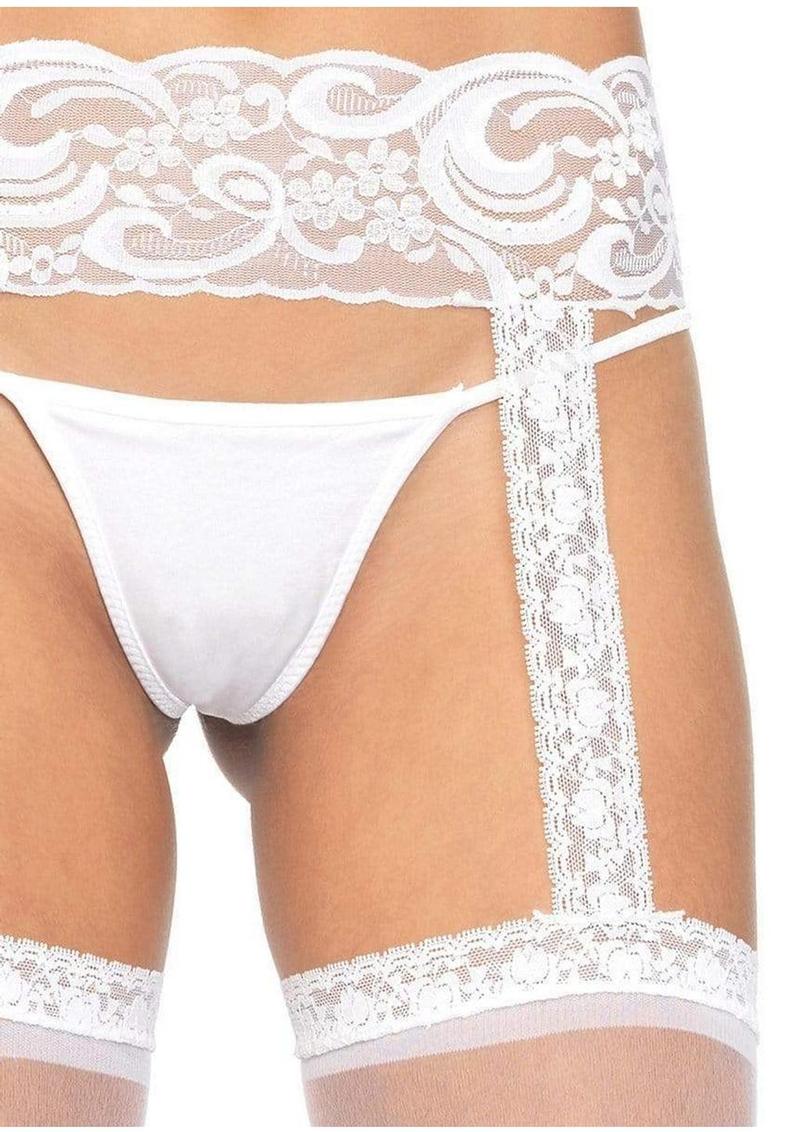 Leg Avenue Sheer Thigh-High With Versatile Lace Garter Belt - Image 2
