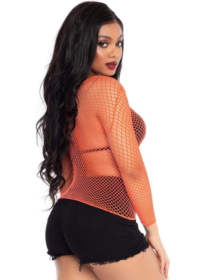 Leg Avenue Spandex Long-Sleeved Industrial Net Shirt - Image 3