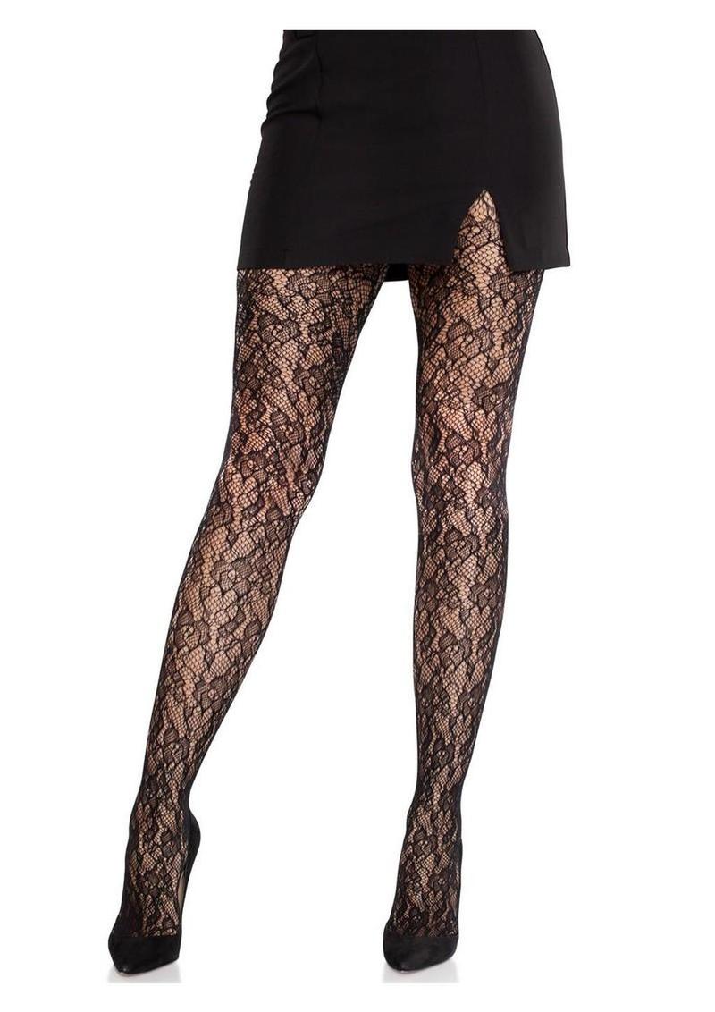 Leg Avenue Stretchy Fit Camellia Lace Tights