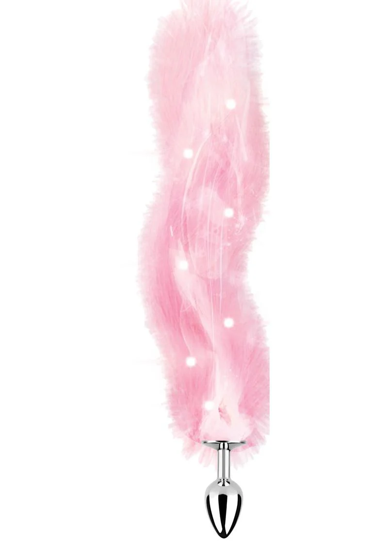 Light Up Foxy Tail Silicone Butt Plug Fluffy Tail