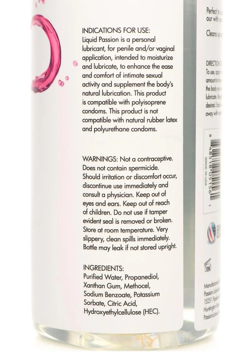 Liquid Passion Natural Water Based Lubricant - Image 7