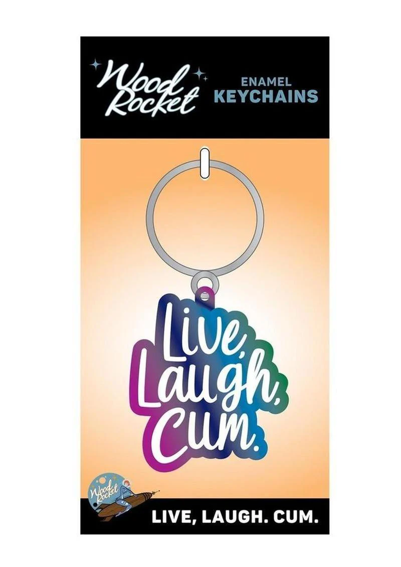 Live, Laugh, Cum. Enamel Keychain - Image 2