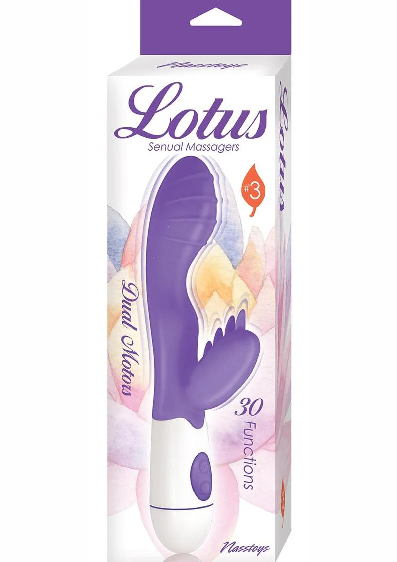 Lotus Sensual Massager #3 Function Dual-Motor Ribbed Rabbit Vibrator - Image 5