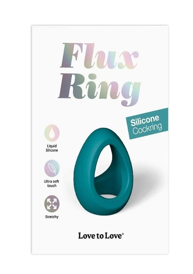 Love to Love Flux Ring Silicone Cockring Teal - Image 3