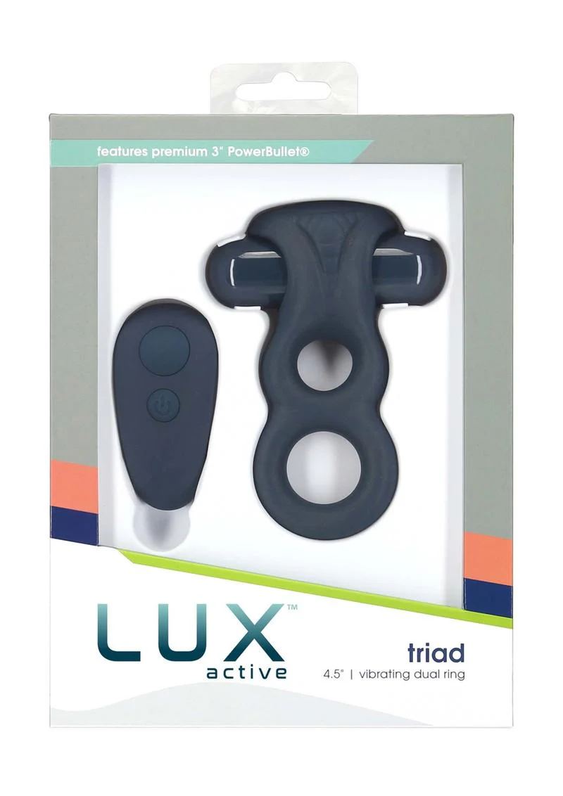 Lux Active Triad Silicone Vibrating Dual Cock Ring - Image 3