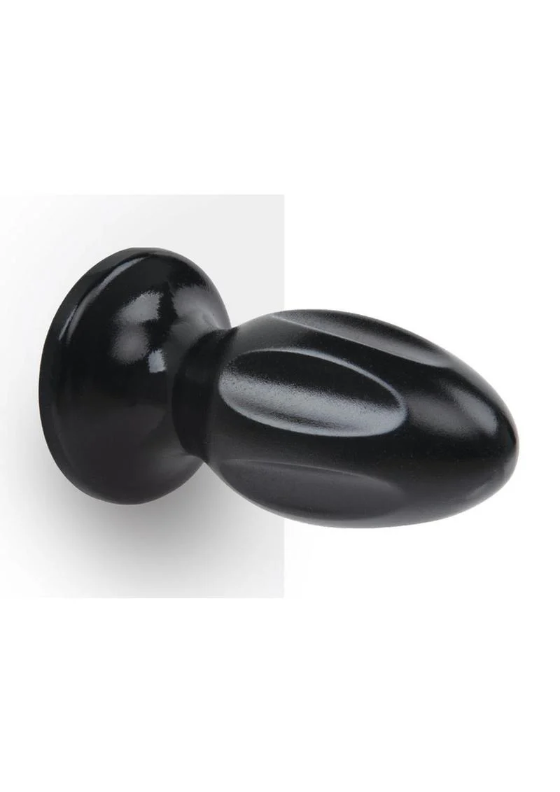 Lux Fetish Grooved Butt Plug Black - Image 2