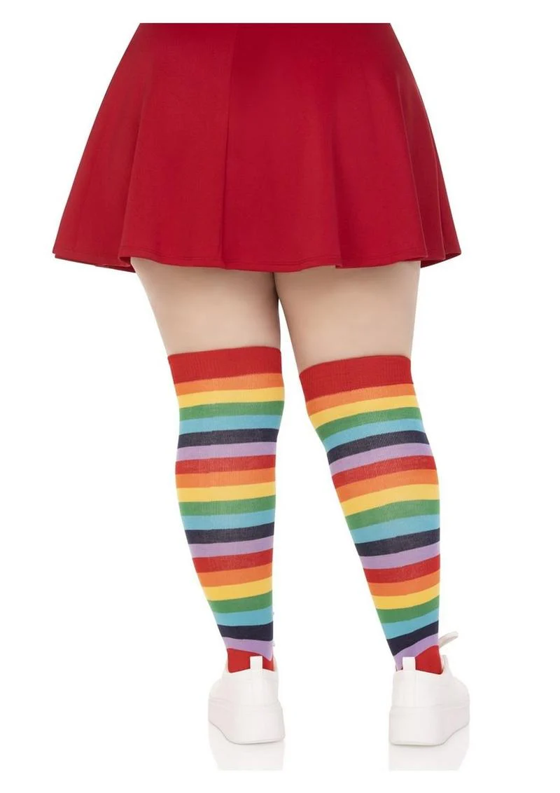 Lycra Acrylic Rainbow Thigh High 1X-2X Multicolor - Image 3