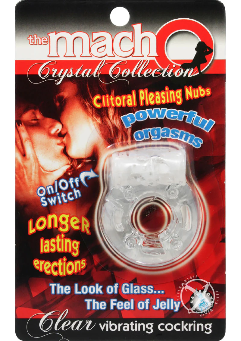 Macho Crystal Collection Clear Vibrating Cock Ring - Image 2