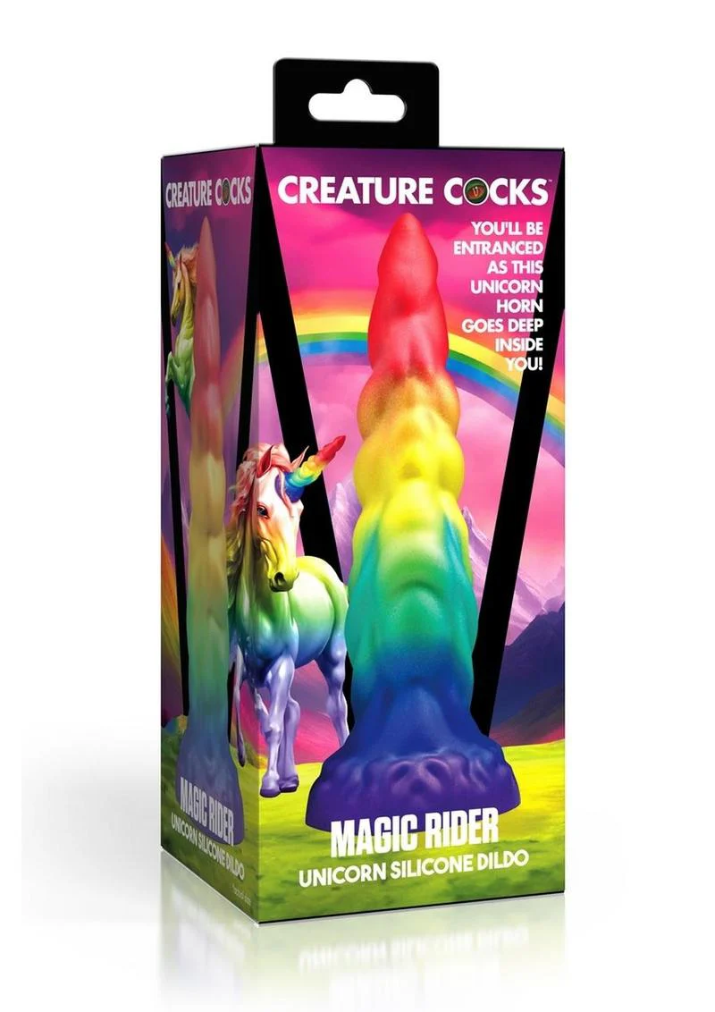 Magic Rider Unicorn Silicone Dildo Vibrant Rainbow Fun! - Image 4