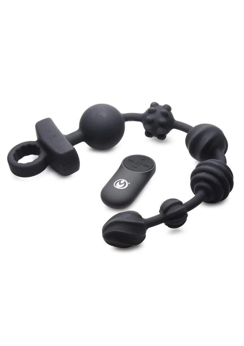 Master Series 21X Dark Rattler Vibrating Silicone Anal Beads